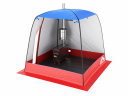 Мобильная баня-палатка МОРЖ c 2-мя окнами сине-красный в Кургане