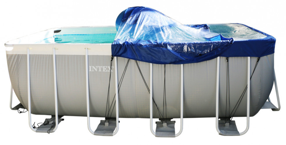 Тент для прямоугольного бассейна Intex/Bestway с надувной подушкой "Фиеста" в Кургане