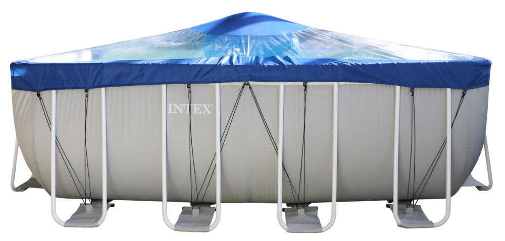 Тент для прямоугольного бассейна Intex/Bestway с надувной подушкой "Фиеста" в Кургане