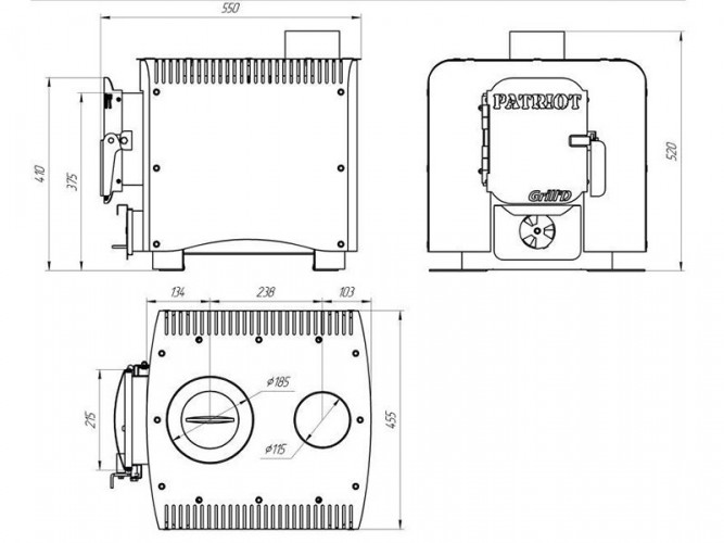 Печь длительного горения Grill’D Patriot 200 в Кургане