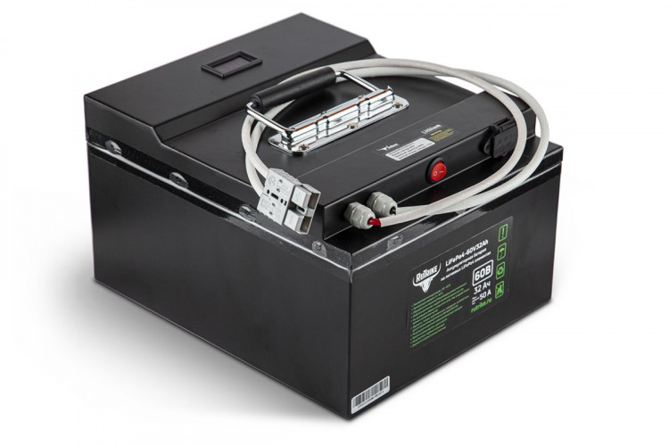 Тяговый железо-фосфатный аккумулятор RuTrike LiFePO4 60V32Ah (50А) в Кургане