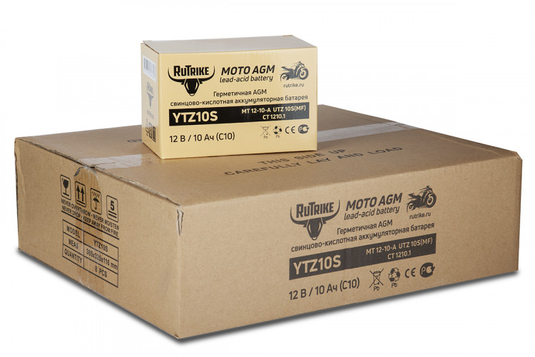 Аккумулятор стартерный для мототехники Rutrike YTZ10S (12V/10Ah) в Кургане