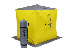Палатка для рыбалки Helios Куб 1,8х1,8 желтый/серый