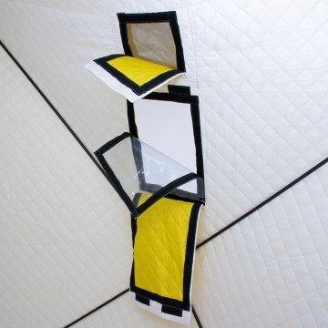 Палатка для рыбалки Helios утепл. Куб 1,8х1,8 желтый/серый в Кургане