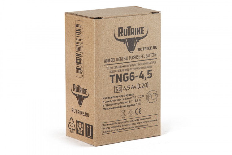 Тяговый гелевый аккумулятор RuTrike TNG 6-4,5 (6V4,5A/H C20) в Кургане