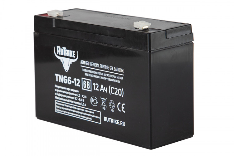 Тяговый гелевый аккумулятор RuTrike TNG 6-12 (6V12A/H C20) в Кургане