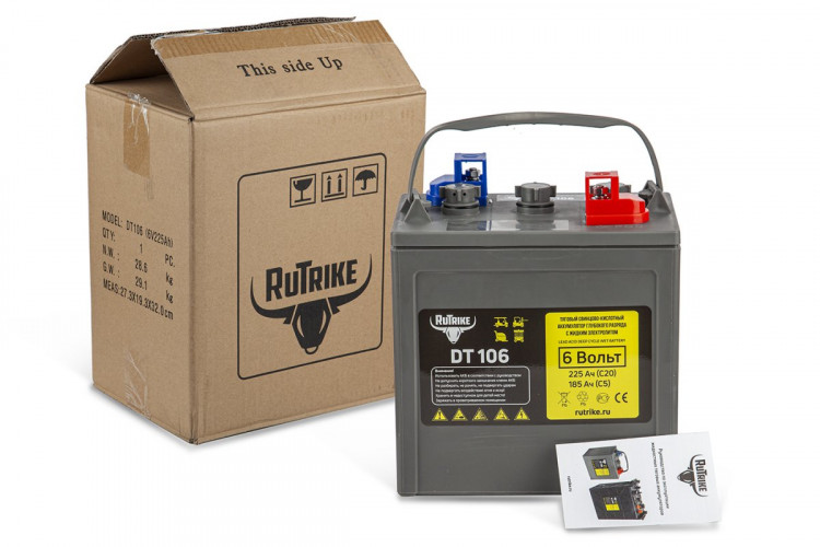 Тяговый аккумулятор RuTrike WET DT106 (T-105) 6V155A/H C3 в Кургане