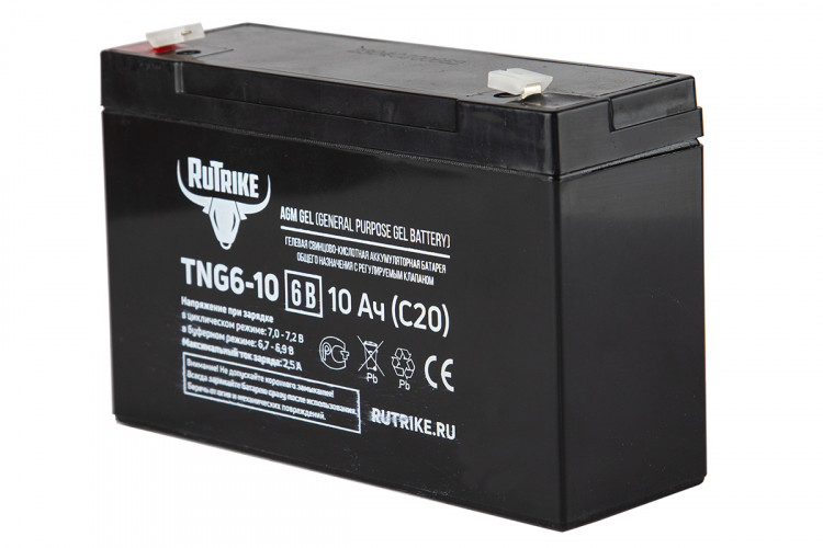 Тяговый гелевый аккумулятор RuTrike TNG 6-10 (6V10A/H C20) в Кургане