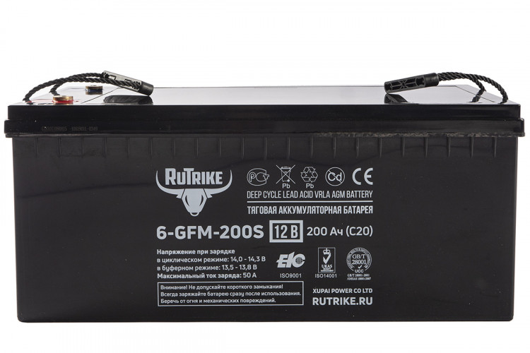 Тяговый гелевый аккумулятор RuTrike 6-GFM-200 (12V200A/H C20) в Кургане