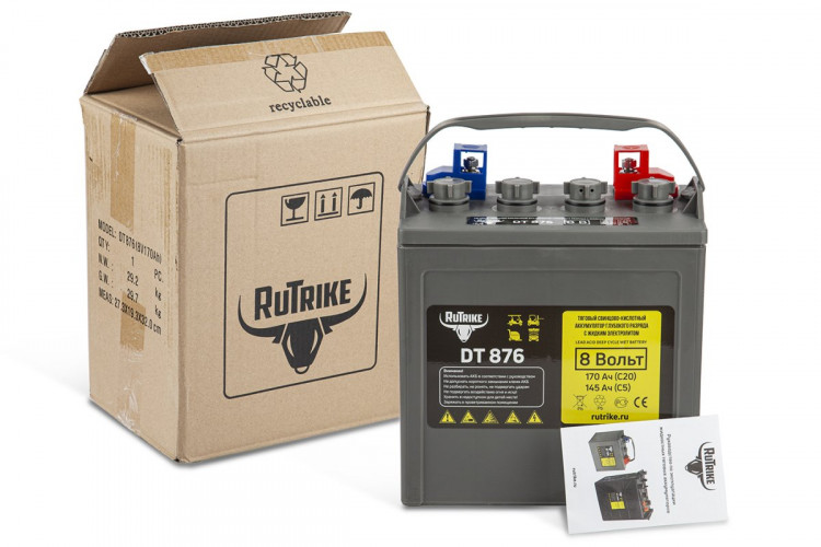 Тяговый аккумулятор RuTrike WET DT876 (T-875) 8V120A/H C3 в Кургане