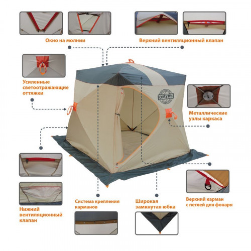 Палатка для рыбалки Омуль Куб 2 в Кургане