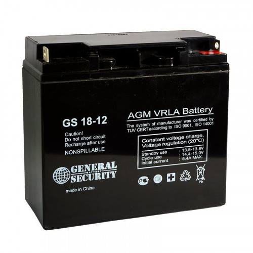Аккумулятор General Security GS 12-18 L Kl (12 В, 18 Ач) в Кургане