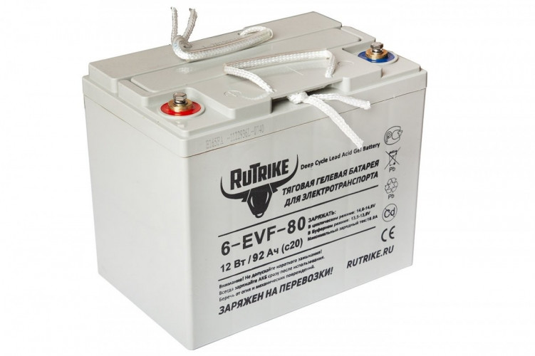 Тяговый гелевый аккумулятор RuTrike 6-EVF-80A (12V80A/H C3) в Кургане