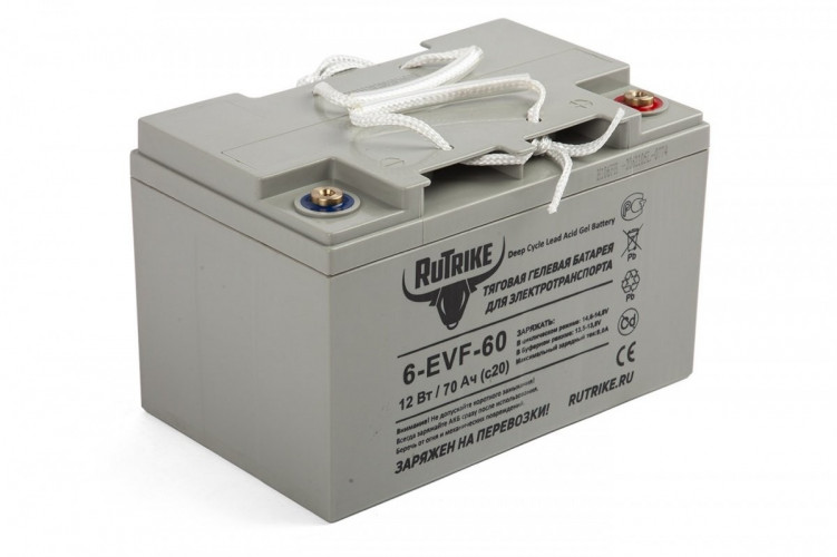 Тяговый гелевый аккумулятор RuTrike 6-EVF-60A (12V60A/H C3) в Кургане
