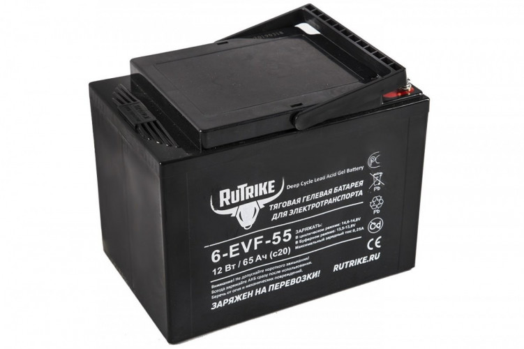 Тяговый гелевый аккумулятор RuTrike 6-EVF-55A (12V55A/H C3) в Кургане